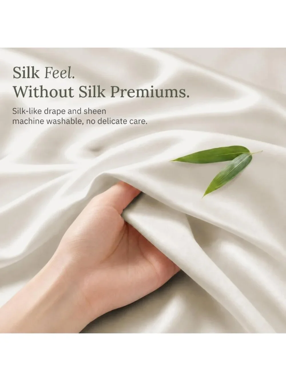 Luxurious 100% Viscose Bamboo King Size Sheets Set - Soft True Ivory Bedding